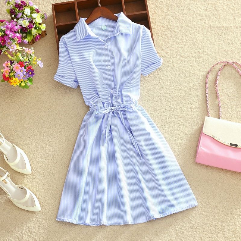 Vestido estilo camisa a rayas Cortos Vestidos Vintage El Vestidor de Carlota