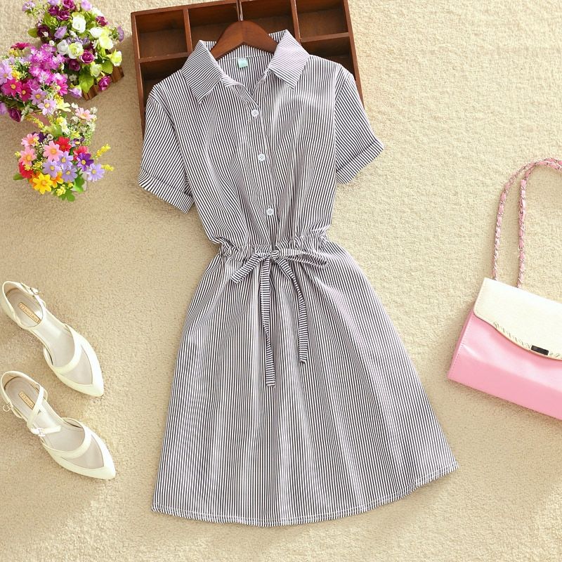 Vestido estilo camisa a rayas Cortos Vestidos Vintage El Vestidor de Carlota