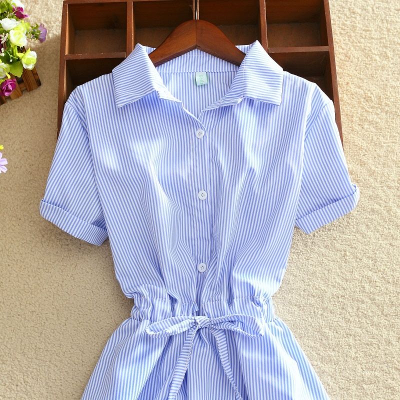 Vestido estilo camisa a rayas Cortos Vestidos Vintage El Vestidor de Carlota