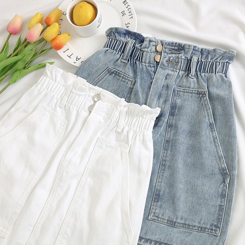 Falda de denim con cintura elástica y bolsillos Faldas El Vestidor de Carlota