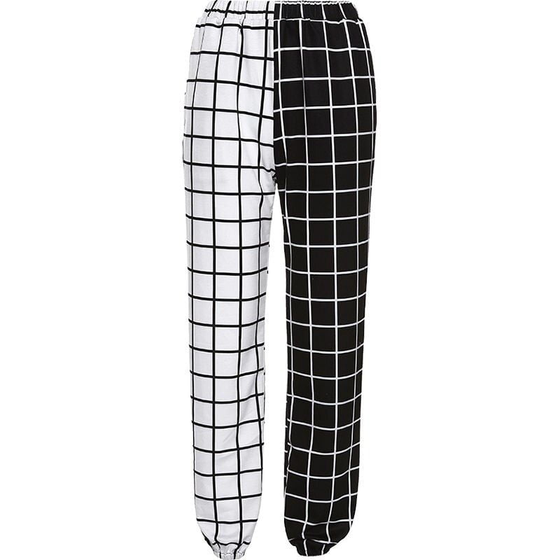 Pantalón chándal con estampado de cuadrilla con camiseta suelta